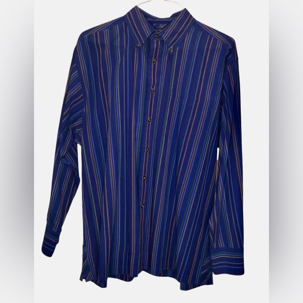 Alexander Julian Colours Long Sleeve Striped Shirt Large